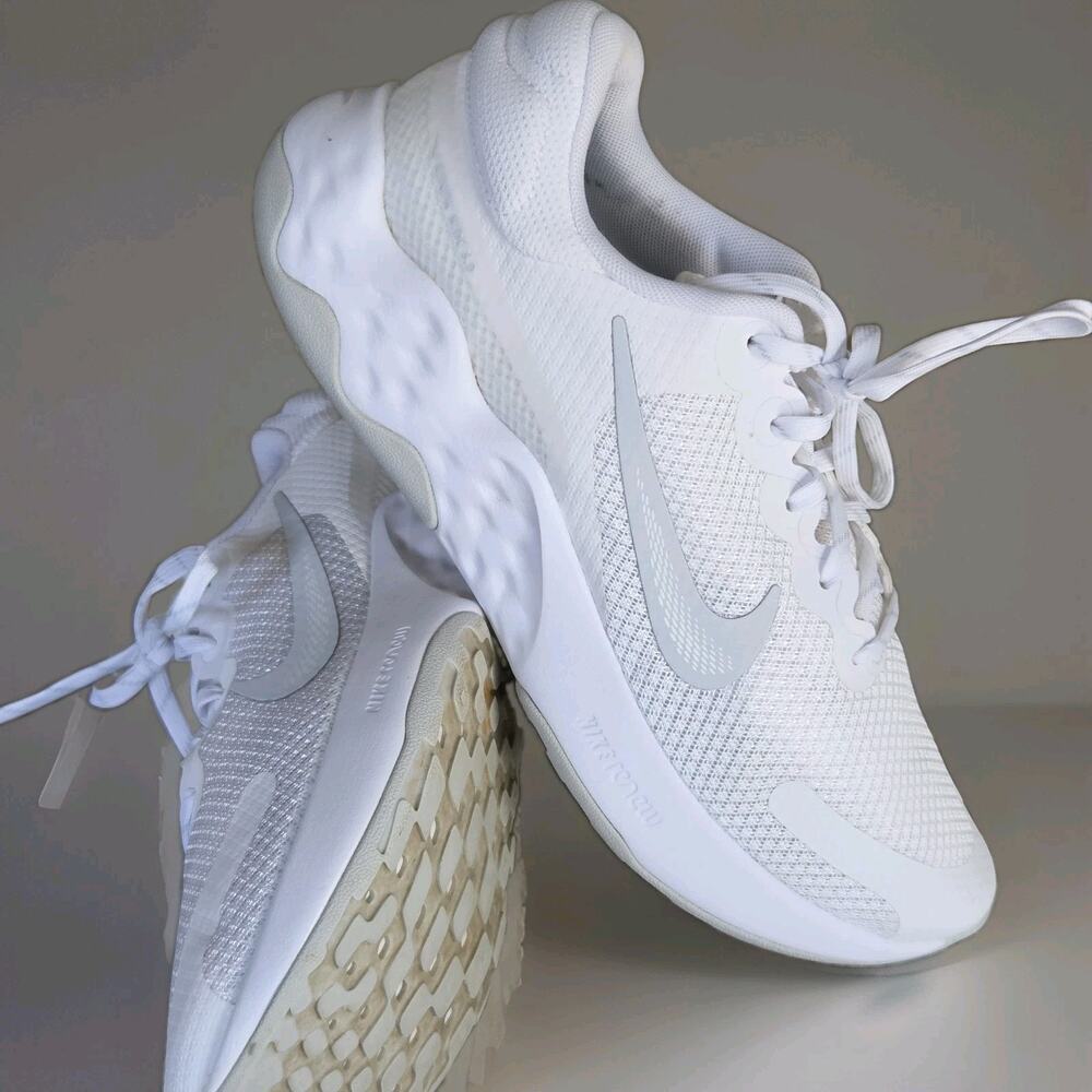 Nike Men's US 9 Renew Ride 3 White/Pure Platinum/White Running Shoes